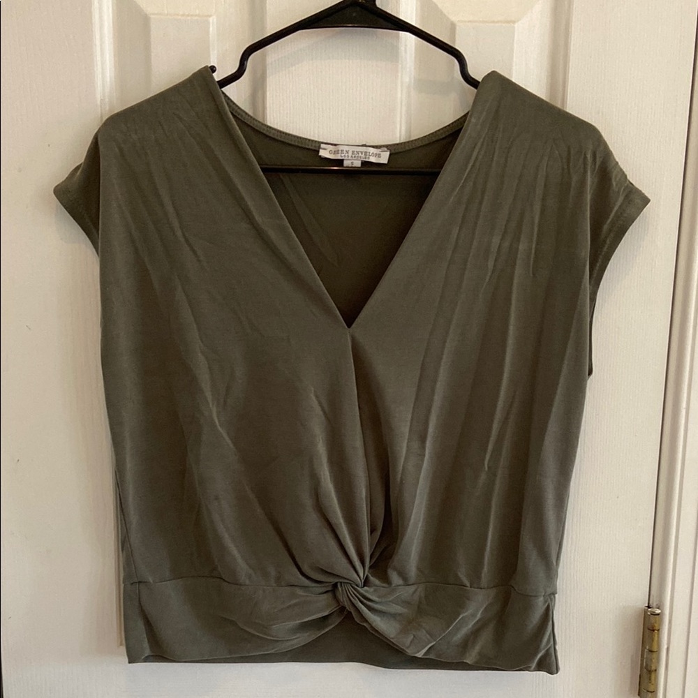 Green Envelope Top, S, Army Green